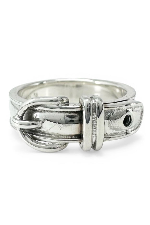 Pre-Owned HERMES Vintage Ceinture Ring, SV925, Silver, Size 50, Women's