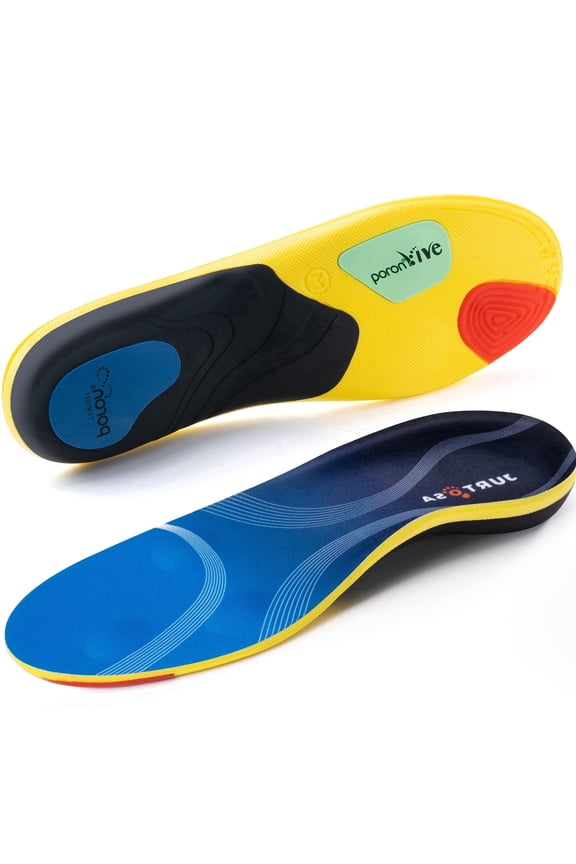 HERMOSO Plantar Fasciitis Insoles for Men Women - Orthotics Inserts, Shoe Insoles Arch Support Flat Feet Inserts (1 Pair, M, Sky Blue)