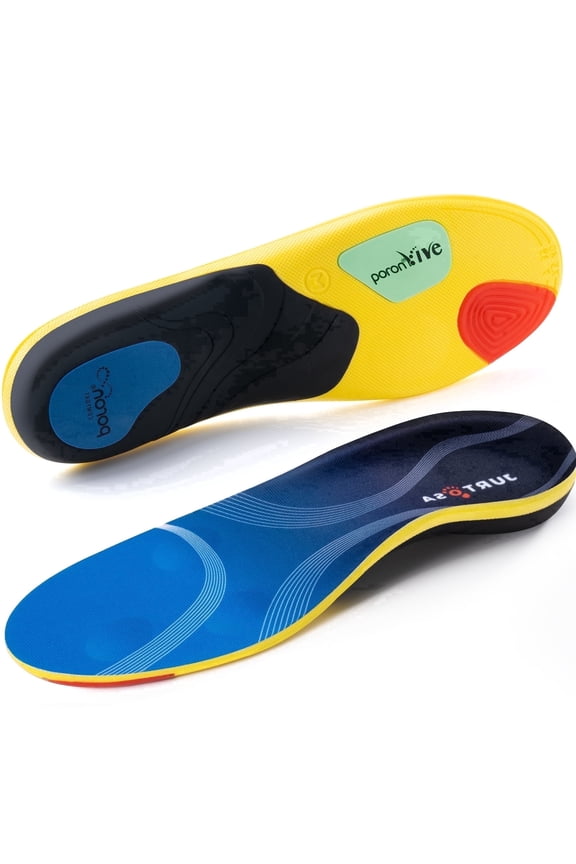 Plantar Fasciitis Insoles for Men Women - Orthotics Inserts, Shoe Insoles Arch Support Flat Feet Inserts (1 Pair, XL, Sky Blue)