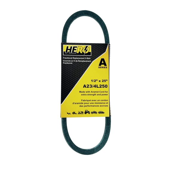 HERO 1/2 inch x 25 inch Aramid Kevlar Lawn Mower Belt Replacement For Reference A23 4L250