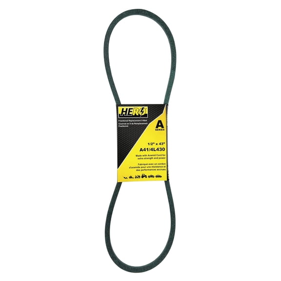 HERO 1/2 inch x 43 inch Aramid Kevlar Lawn Mower Belt Replacement For Reference A41 4L430