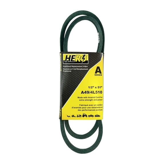 HERO 1/2 inch x 51 inch Aramid Kevlar Lawn Mower Belt Replacement For Reference A49 4L510