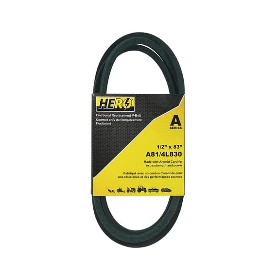 HERO 1/2 inch x 83 inch Aramid Kevlar Lawn Mower Belt Replacement For Reference A81 4L830