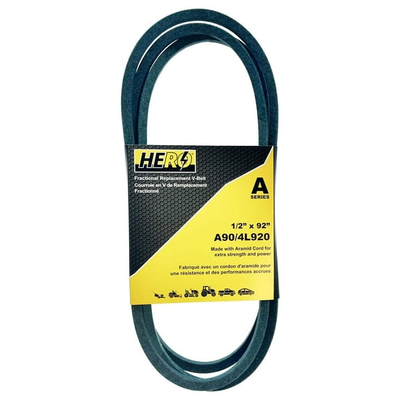 HERO® 1/2 inch x 92 inch Aramid Kevlar Lawn Mower Belt Replacement For Reference A90 4L920