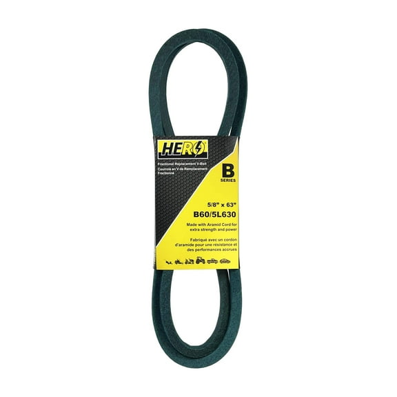 HERO® 5/8 inch x 63 inch Aramid Kevlar Lawn Mower Belt Replacement For Reference B60 5L630