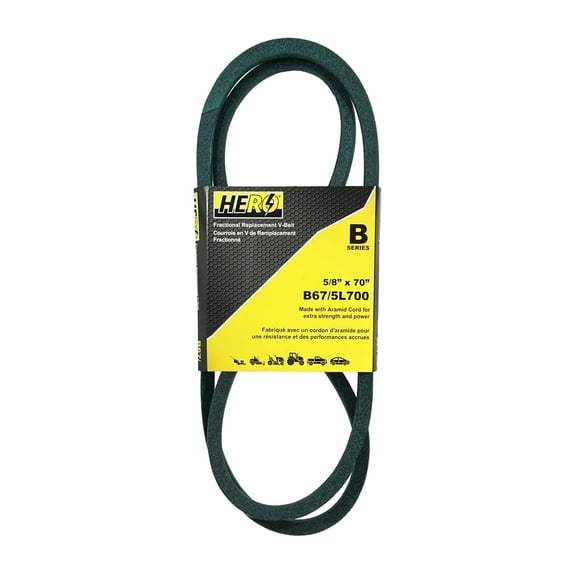 HERO® 5/8 inch x 70 inch Aramid Kevlar Lawn Mower Belt Replacement For Reference B67 5L700