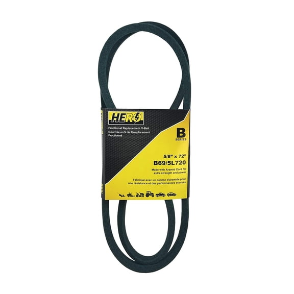 HERO® 5/8 inch x 72 inch Aramid Kevlar Lawn Mower Belt Replacement For Reference B69 5L720