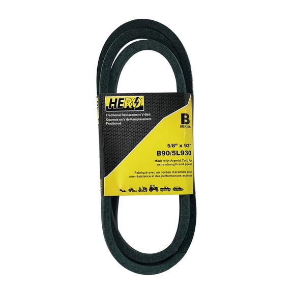 HERO 5/8 inch x 93 inch Aramid Kevlar Lawn Mower Belt Replacement For Reference B90 5L930