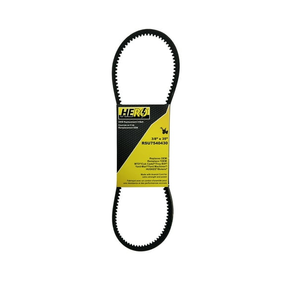 HERO OEM Aramid Kevlar Replacement Belt for MTD 7540430 - Fits Craftsman, Troy Bilt, Cub Cadet - 3/8" x 35"