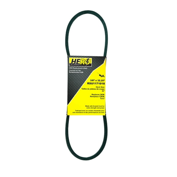 HERO OEM Aramid Kevlar Replacement Belt for Toro 1171018 - Fits Models 20330, 20331, 20350, 20351, 20370, 20371 - 3/8" x 32-3/8"