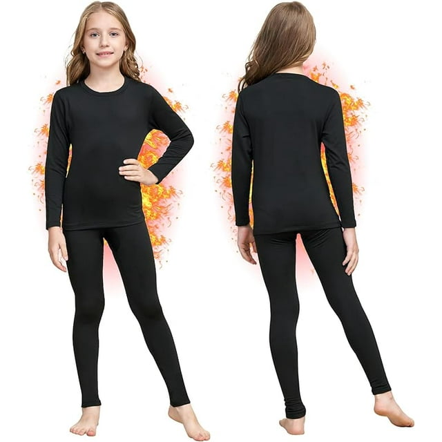 HEROBIKER Girls Thermal Underwear Set Ultra Soft Fleece Lined Kids Long