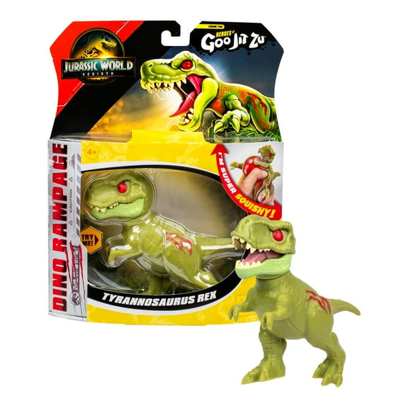 Jurassic World Rebirth Dino Rampage Heroes of Goo Jit Zu Tyrannosaurus Rex, with "Rampage Action" Chomping Jaws, Ages 4+