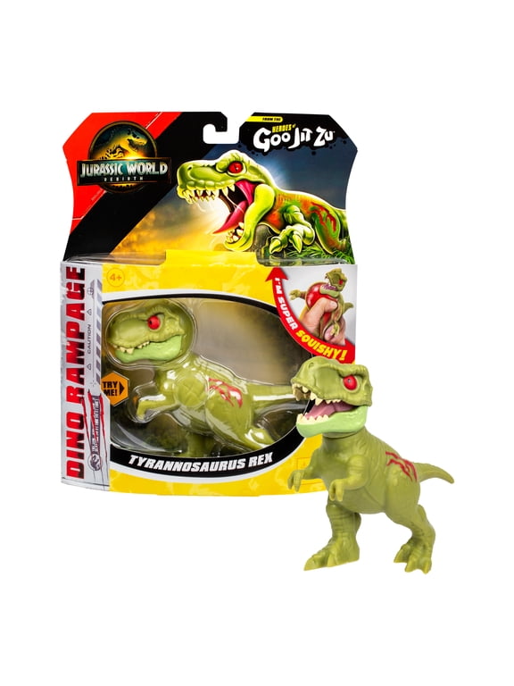 Jurassic World Rebirth Dino Rampage Heroes of Goo Jit Zu Tyrannosaurus Rex, with "Rampage Action" Chomping Jaws, Ages 4+
