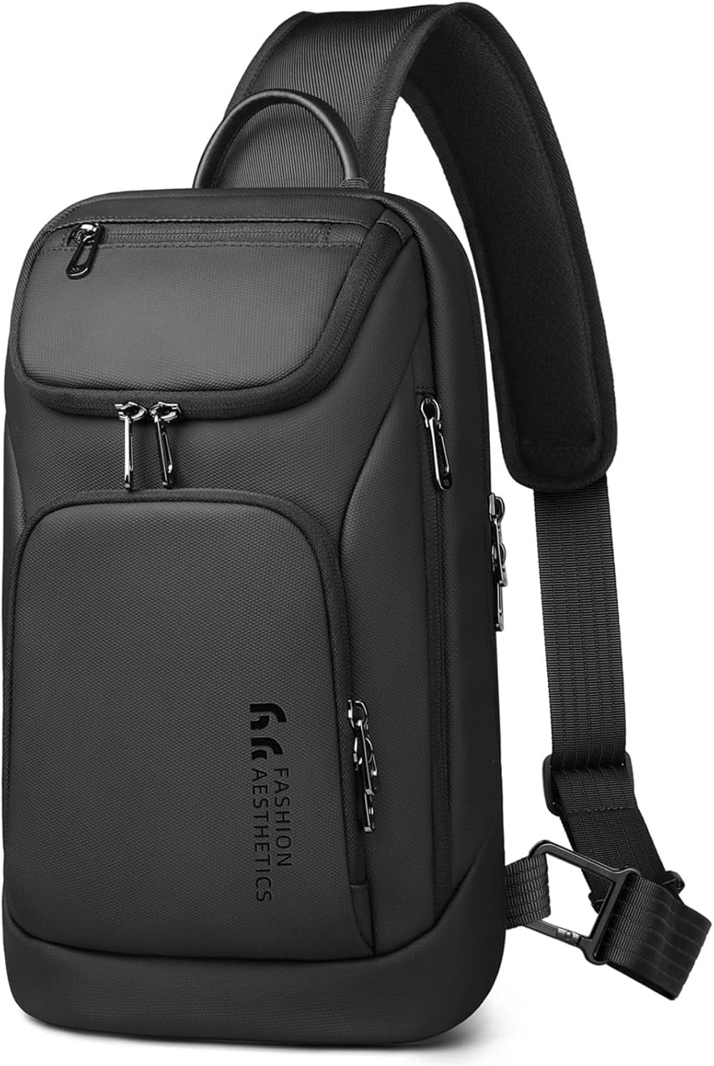 HEROIC KNIGHT Sling Bag for Men Crossbody Backpack for Travel Work College Waterproof Black