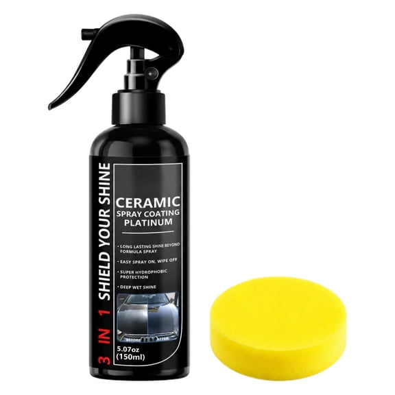 HEROOY Car Crystal Coating Kit Auto Paint Shine Renews Care Agent with Sponge Applicator, 5.1 fl oz