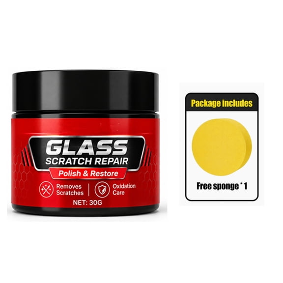 HEROOY Car Window Glass Polish Cream Restores Transparency, Removes Water Stains & Oxidation for Windshield & Side Windows, 1.0 oz