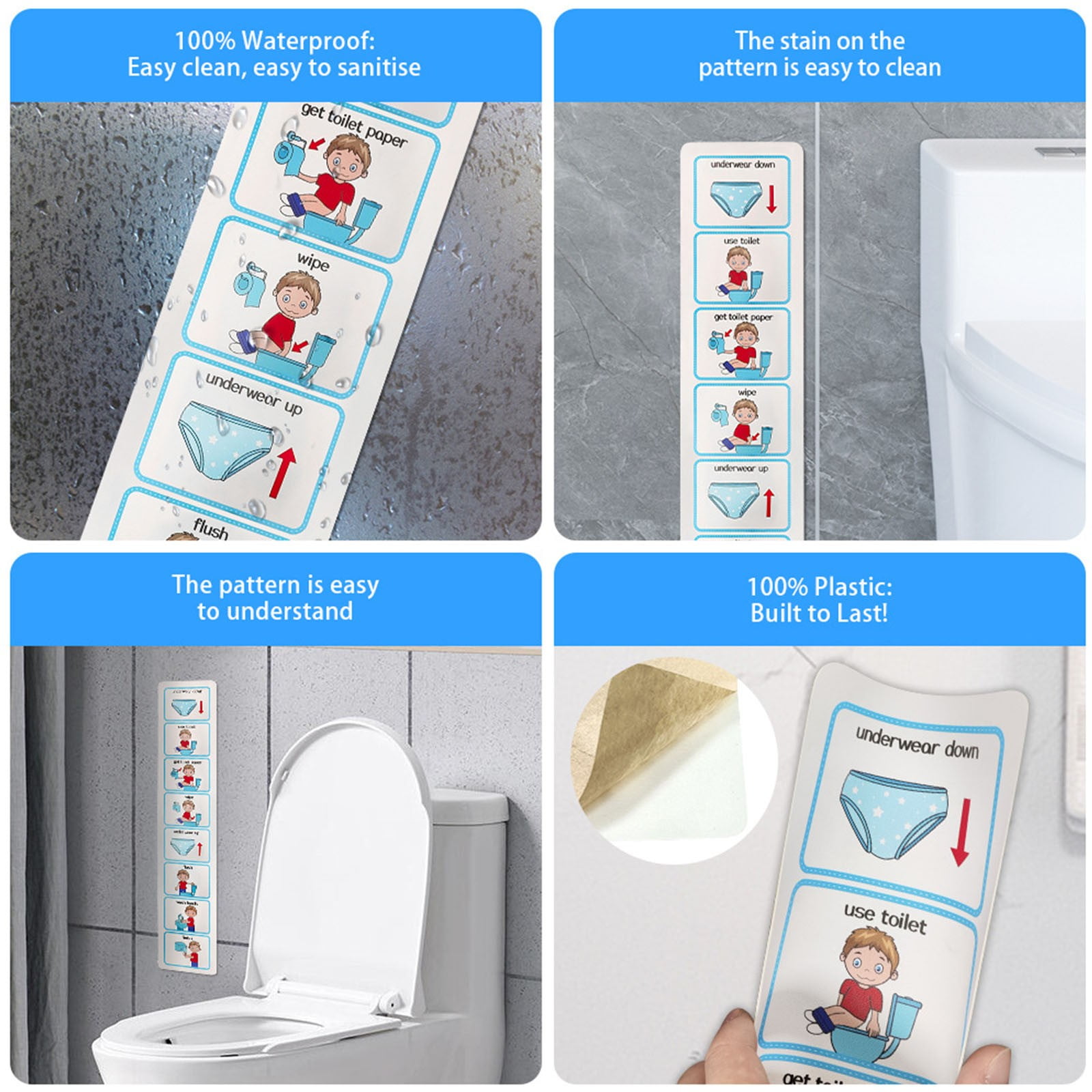 HEROOY Upgraded 4″x20″ Potty Training Visual Cards - Toilet Aid for ...
