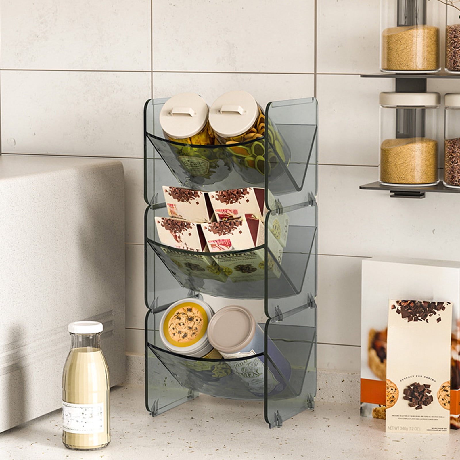 HEROOY Upgraded Desktop Plastic Storage Rack Transparent Tea Bag ...