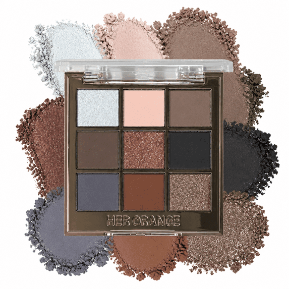 HERORANGE 9-Color Eyeshadow Palette, Matte & Shimmer Blendable Makeup, 6 Assorted Shades for Daily & Bold Looks