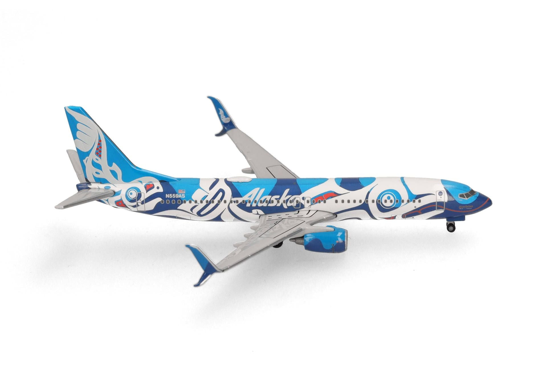 Boeing 737-800 Commercial Aircraft "Alaska Airlines" (N559AS) Blue and White 1/500 Diecast Model Airplane by Herpa