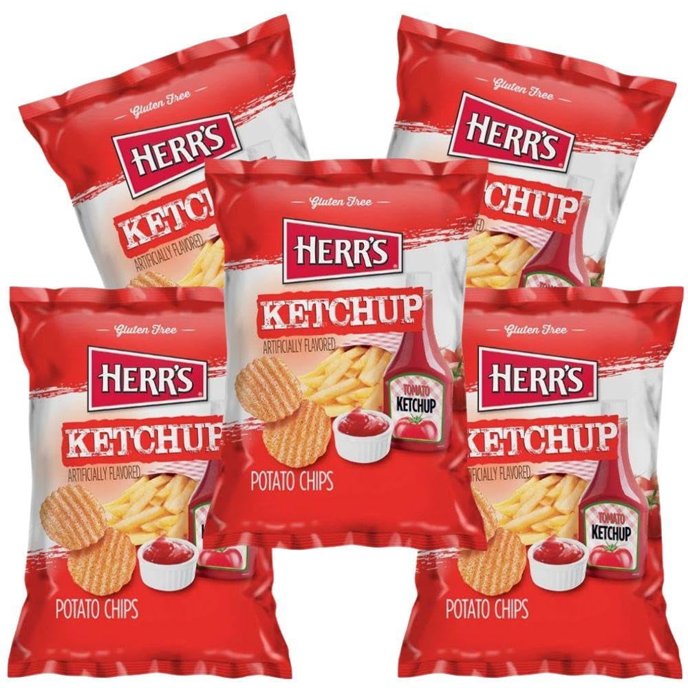HERR'S Ketchup Flavored Potato Chips, 1 Oz. Bag (12 Pack)