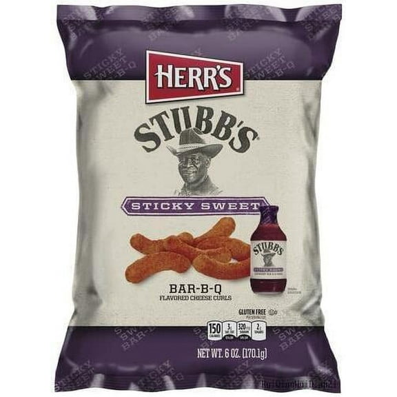 HERR's Sticky Sweet BBQ Flavored Cheese Curls 6 Oz, Value Pack Of 2