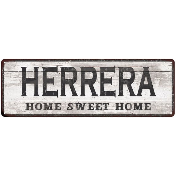 HERRERA Home Sweet Home Country Look Gift 6x18 Metal Sig 206180045654