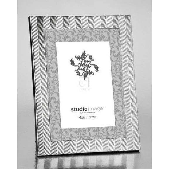 HERRINGBONE 4X6 FRAME - 4X6 HERRINGBONE SILVER - Picture Frame