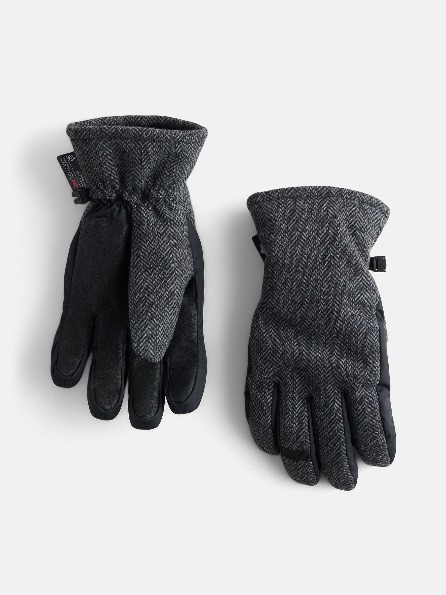 Ozark Trail Women's Herringbone Ski Gloves, Black, S/M