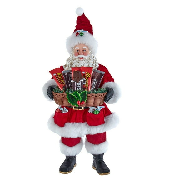 HERSHEY'S Basket Tablepiece Santa, 15.3-Inches, Multi-Colored