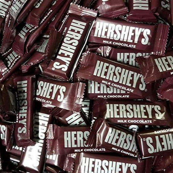 HERSHEY'S Chocolate Bar, Milk Chocolate Snack Size Candy Bar, 5 Pound Bulk Package