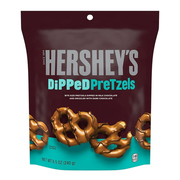 Hershey's Chocolate-Dipped Pretzels, 8.5 Oz, Pack Of 6 Bags