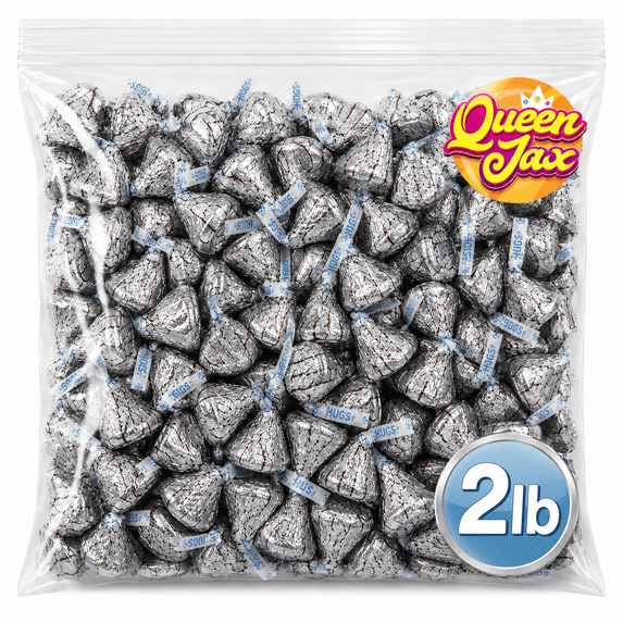 HERSHEY'S HUGS Milk Chocolate and White Creme Candy, 2LB Bulk, Individually Wrapped