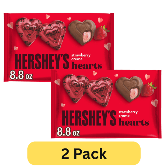 HERSHEY'S Hearts Strawberry Crme, 8.8 oz, Pack of 2