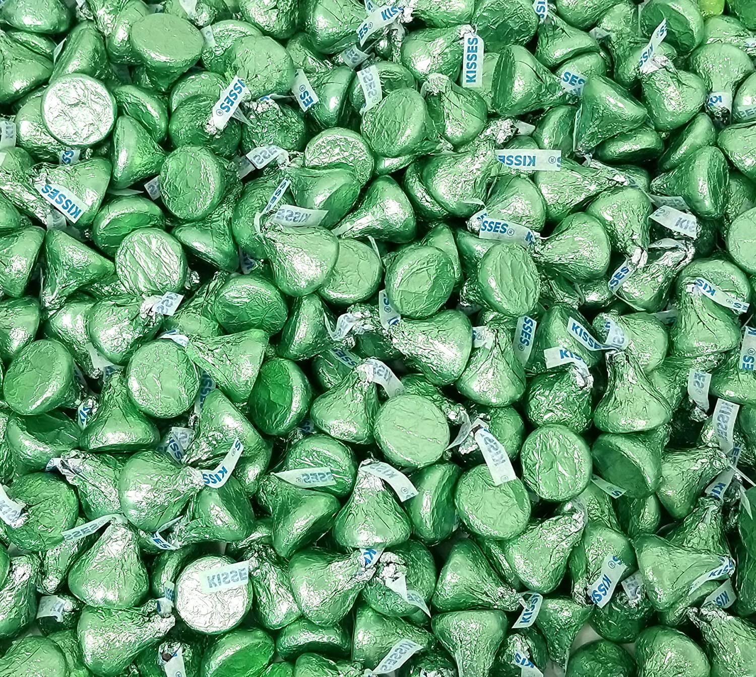 LaetaFood HERSHEY'S HUGS KISSES Milk Chocolate Candy with White Creme Red Silver Green Striped (2 Pound Bag)