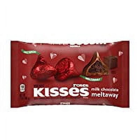 HERSHEY'S KISSES Roses Milk Chocolate meltaway Candy, Valentine's Day, 7 oz Bag
