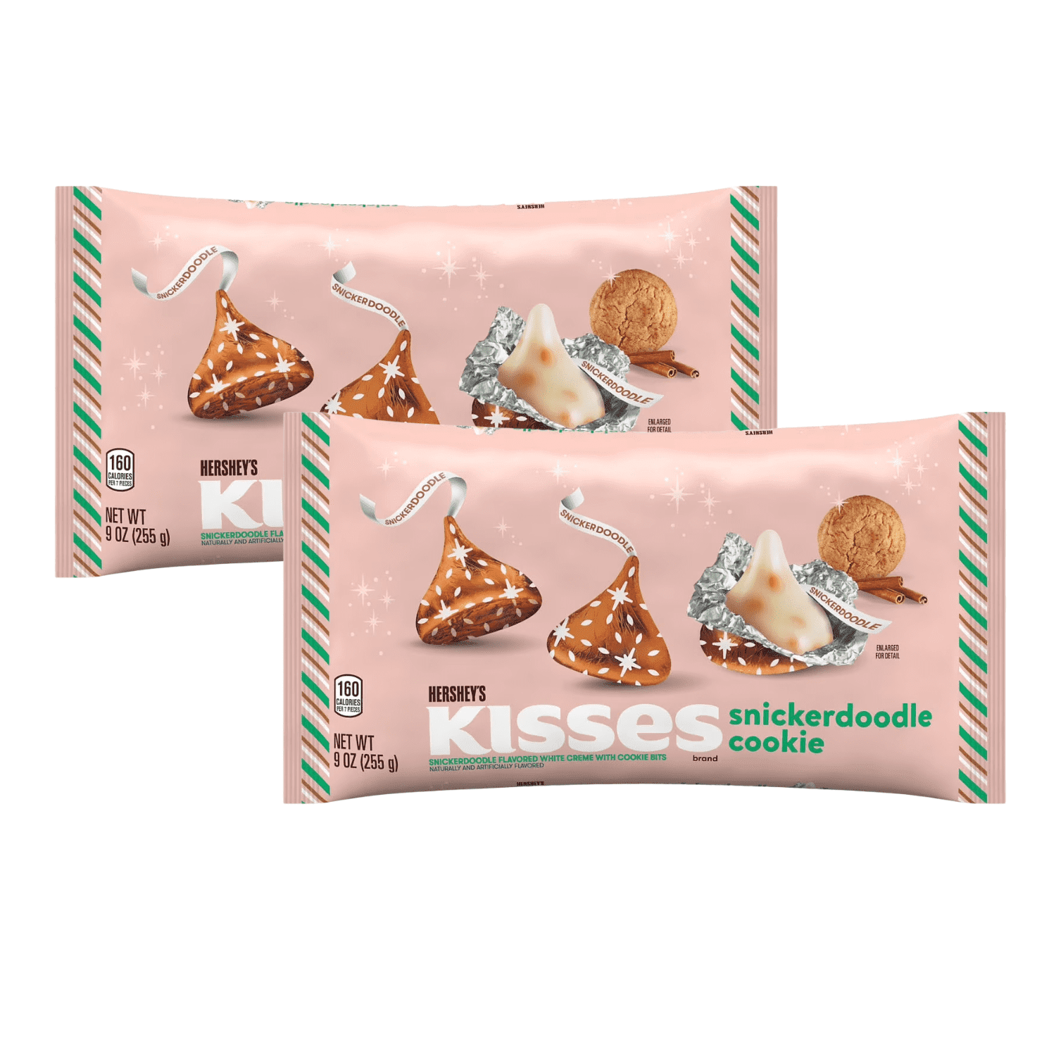 HERSHEY'S KISSES Snickerdoodle Cookie Flavored Candy, 9 oz Bags, 2 Pack