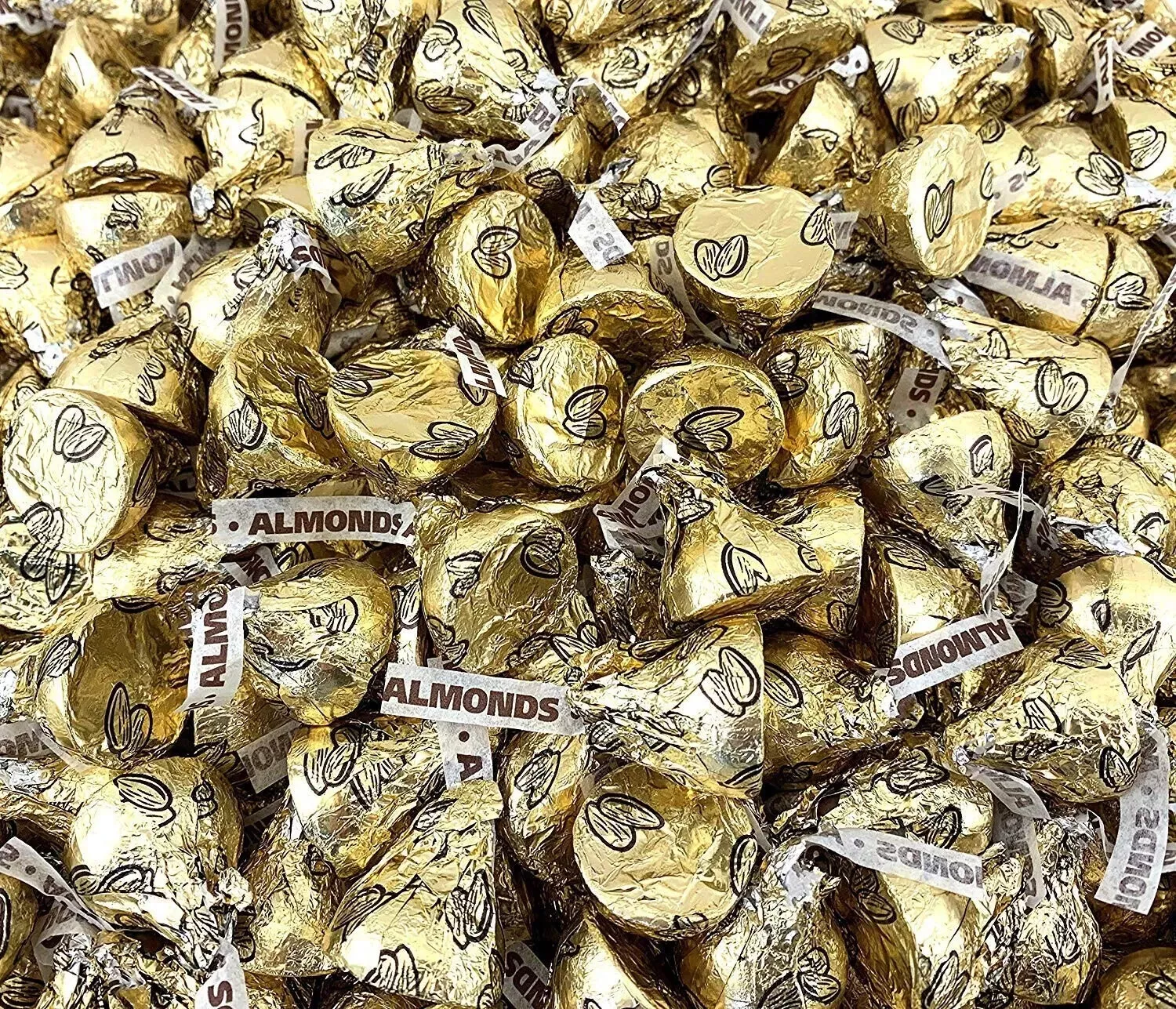 HERSHEY'S Kisses Milk Chocolate With Almonds, Bulk Candy Bag (2 Pounds)