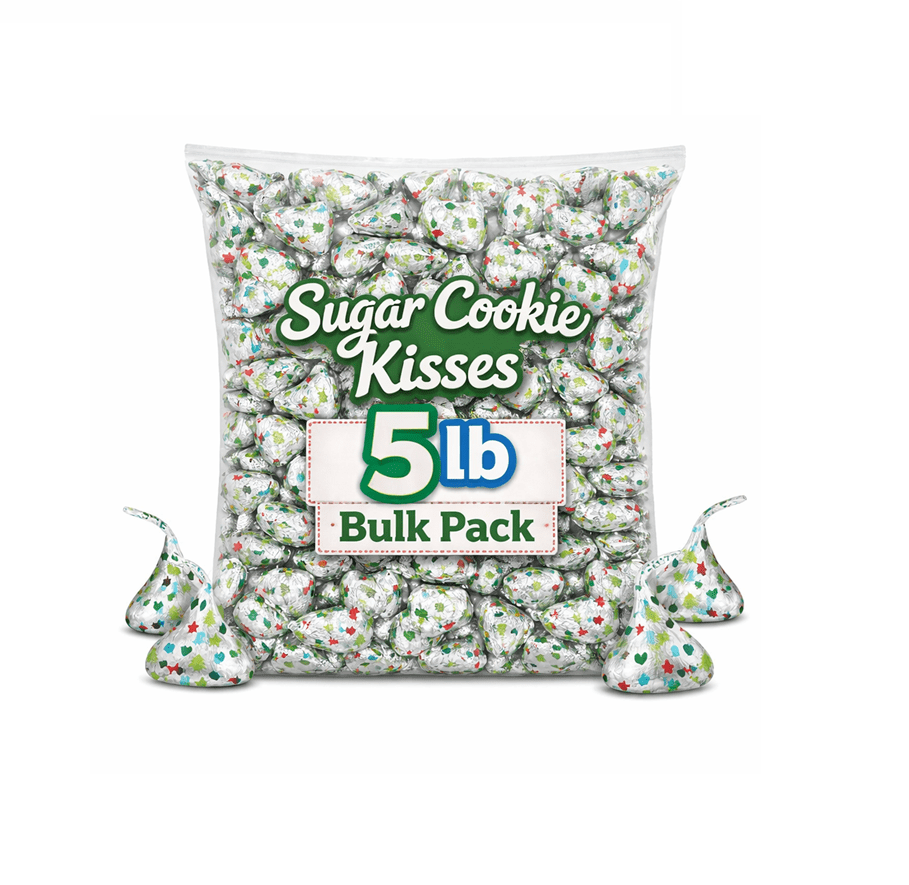 HERSHEY'S Kisses Sugar Cookie White Crème, Holiday Candy (5 Pound Bag)
