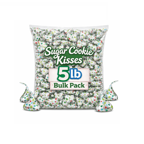 HERSHEY'S Kisses Sugar Cookie White Crme, Holiday Candy (5 Pound Bag)