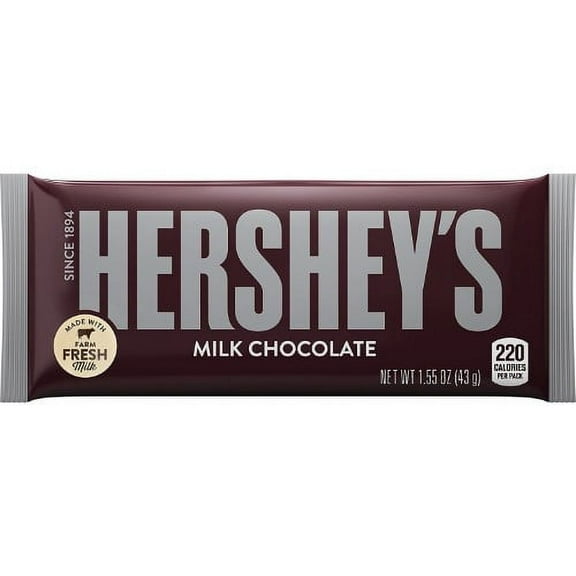 HERSHEY'S Milk Chocolate Bar, 1.55 Ounces (Pack of 48)