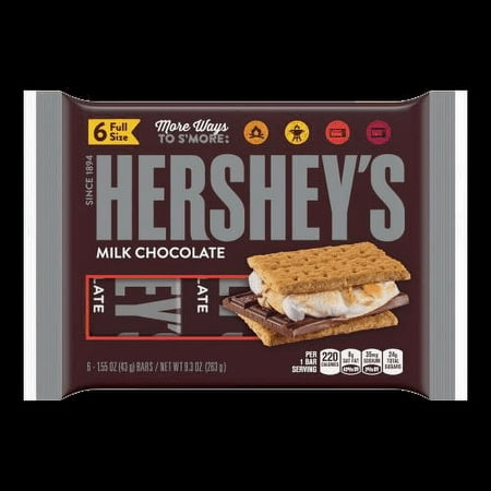 HERSHEY'S Milk Chocolate Bars, 6 Count, 9.3 Oz