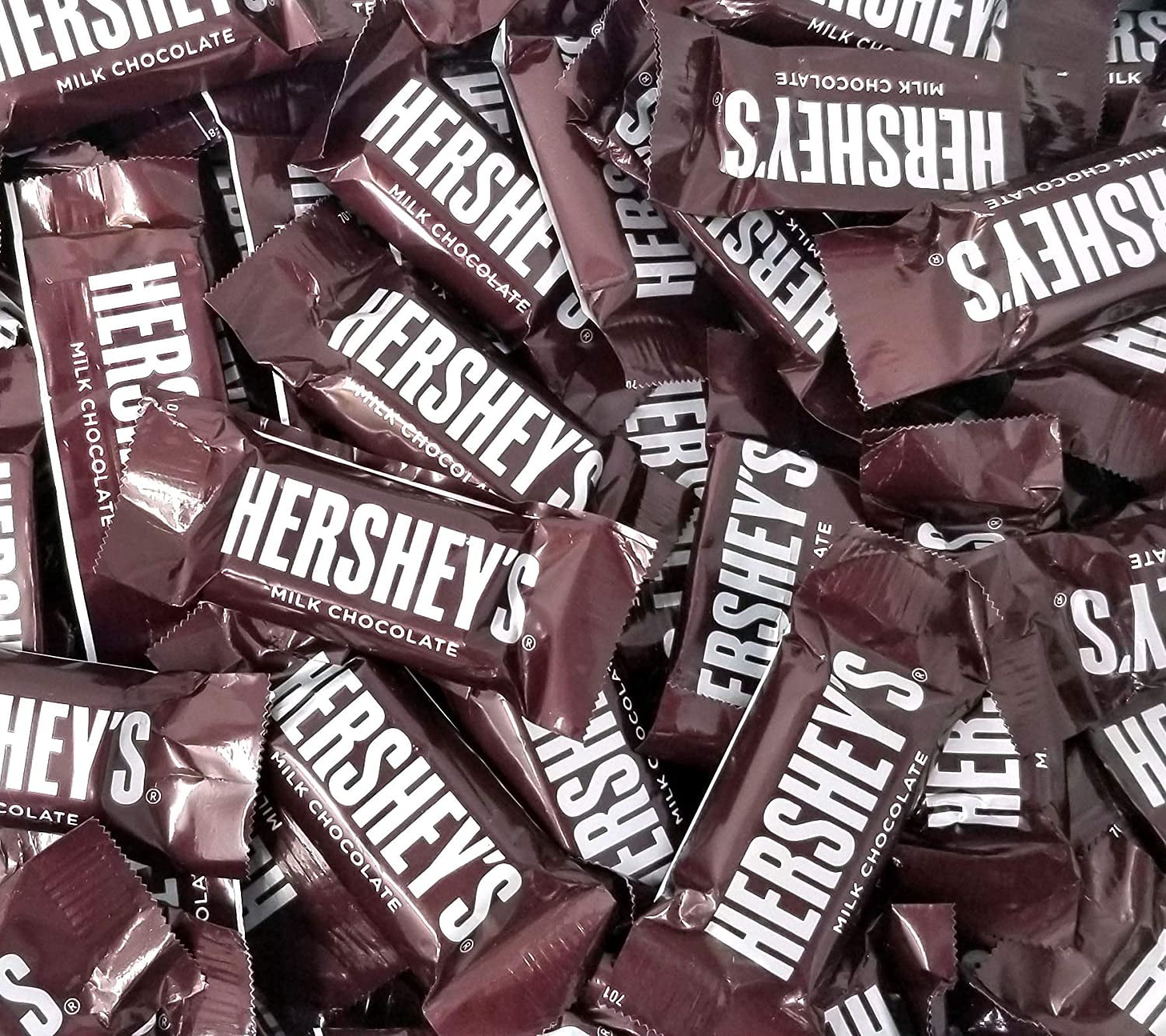 HERSHEY'S Milk Chocolate Bite Size Candy Bar, Bulk Pack 2 Pounds ...