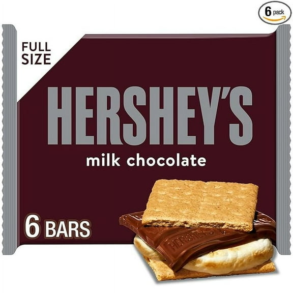 HERSHEY'S Milk Chocolate Candy Bars, 1.55 oz (6 Count)