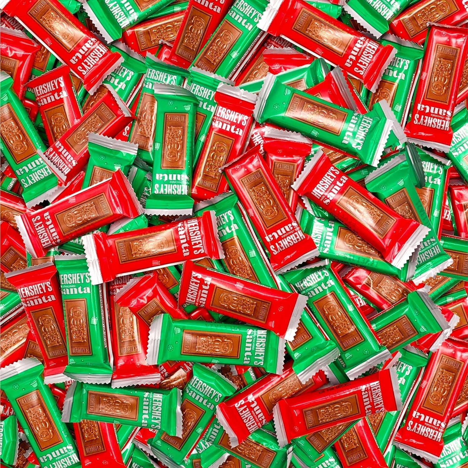 HERSHEY'S Milk Chocolate Santa's Candy  Bars (5 Pound Bag - Approx. 165 Count)