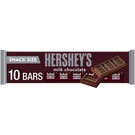 HERSHEY'S Milk Chocolate Snack Size Candy Bars, .45 oz (10 Count)