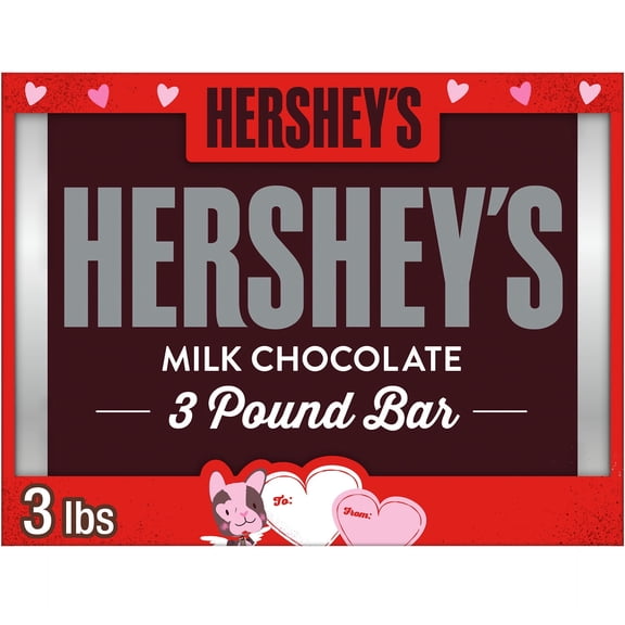HERSHEY'S Milk Chocolate, Valentine's Candy Bulk Bar, 3 lb