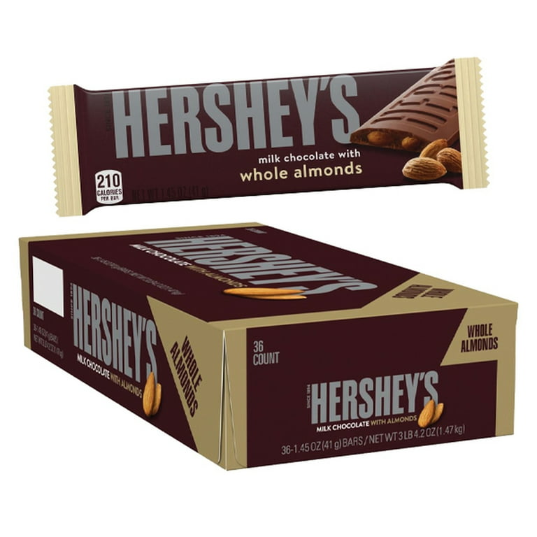 【アメリカコストコ品】ハーシーズ アーモンド入りミルクチョコレート 約41g  36 個入り Hershey's Milk Chocolate With Almonds, 1.45 oz, 36-count【お取り寄せ商品】【合わせて買いたい】 HERSHEY'S Milk Chocolate with Almonds Candy, 1.45oz, 36 Bar Case