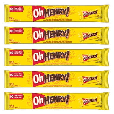 HERSHEY'S Oh Henry! Snack Size Candy bar 10ct, 5 Pack, 150g/5.3 oz