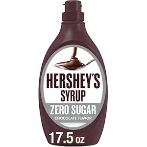 HERSHEY'S Zero Sugar Chocolate Syrup Bottle, 17.5 oz